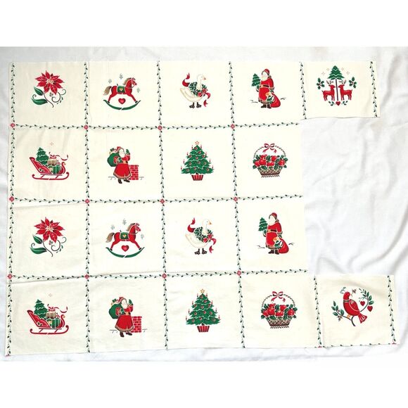 Country Christmas Patches Cranston VIP Pillow Applique Quilt Apron Sewing 80s - Picture 1 of 3